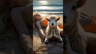 Look! A Lamb and Jesus saved a fairy girl from brutal pirates on a US beach. #Jesus #Lamb #Miracle