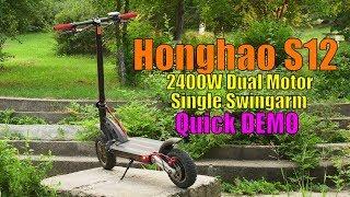 2400W Honghao S12 Dual Motor Single Swingarm eScooter - Demo Video