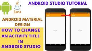 Change the Activity Title in Android Studio (2021)