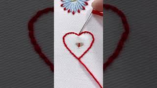 Heart embroidery stitch to Fix Hole in Clothes #embroidery#sewing #lifehacks #stitch #diy #handwork