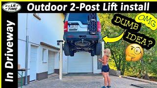 Outdoor 2-Post Car Lift Install in Our Driveway - Part 2