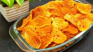 Secret Potato Chips Recipe! It's So Delicious! Spicy & Tasty Potato Chips! Peri Peri Chips Recipe