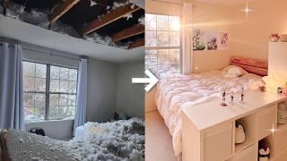 my ceiling collapsed... so I made my dream aesthetic bedroom 