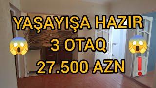 ŞOK QİYMƏT 27.500 AZN-ə 3 OTAQ+TƏMİR YAŞAYIŞA HAZIR PARKA YAXIN EV TƏCİLİ SATIŞDA #xırdalandaucuzev