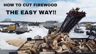 Firewood processor wood cutting machine CORD KING  HOW TO CUT FIREWOOD Dangerous Modern Machines