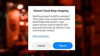 Xiaomi Cloud Keeps Stopping