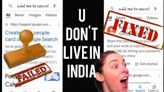 How to use add me to search even if you don't live india