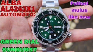 SOLD ALBA AL4243X1 AUTOMATIC GREEN SUNBURST DIAL FULLSET MULUS LIKE NEW FOLLOW IG LakoneWatch