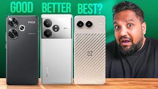 OnePlus Nord 4 vs Realme GT 6T vs POCO F6 Full Comparison - Battle of Premium Mid Rangers!