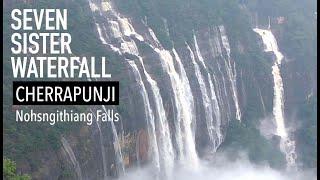 Seven Sister Falls, Cherrapunji | | Nohsngithiang Falls | Highest Waterfalls| Meghalaya on Scooty