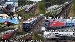 E10 228 mit Sonderzug, ICEs und vieles mehr || Trainspotting in Ulm und Günzburg am 27. & 28.04.2024