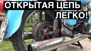 replacing the rear wheel on an old soviet motorcycle