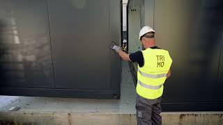 Placing and levelling the modular units on site Trimo MSS