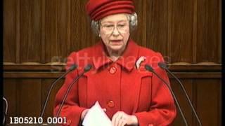 Queen Elizabeth II addresses the Polish Parliament in Warsaw (no sound)