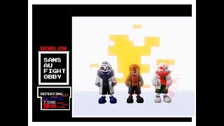 ROBLOX | Sans AU Fight Obby | Defeating GLITCH TIME TRIO!