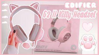 unboxing edifier G2 II pink kitty gaming headset  review, sound test and PS4 setup 