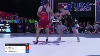 77 Kg Semis - Aliaksandr Kikiniou, Poway Vs Payton Jacobson, Sunkist Kids Wrestling Club 0244