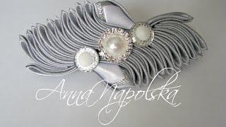 Заколка-автомат канзаши. Заколка своими руками. Hairpin kanzashi