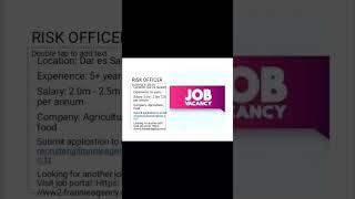 Featured Job of the day! Risk Officer(Finance) - Dar es Salaam