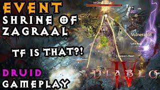 DIABLO IV - "SHRINE OF ZAGRAAL" EVENT (MASTERY) LEVEL 99 SHREDPLOSION TRAMPLE NO UNIQUE DRUID IS OP!