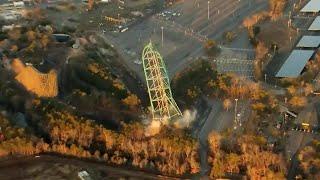 Tallest roller coaster imploded after retirement by Six Flags