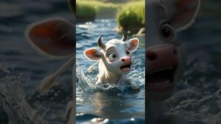 Drowning Calf Rescued by Mother | True Animal Bond #youtubeshorts #aishorts  #animallove