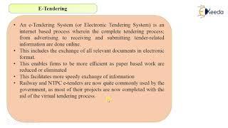 E Tendering - Tenders and Contracts - Quantity Survey Estimation and Valuation