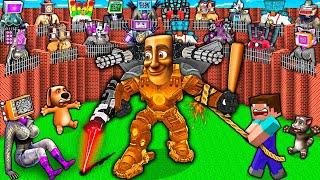 FINAL BATTLE of MECHA TITAN TUNG TUNG SAHUR vs TV MAN & TV WOMAN vs BRAINROT in MINECRAFT animation