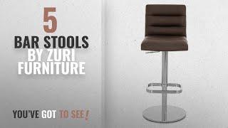 Top 10 Zuri Furniture Bar Stools [2018]: Brown Lush Flat Round Base Adjustable Height Swivel Armless