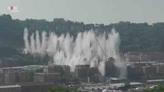 Viadotto Polcevera PONTE MORANDI demolition explosion   Genoa, Italy