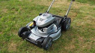 neuer Hagebau Rasenmäher mit Briggs & Stratton Motor, setup and first start of our new lawn mower