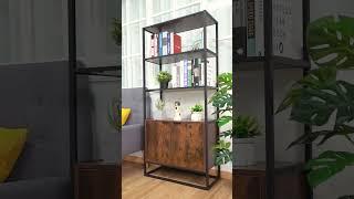 HOMCOM 76" 6-Tier Wooden Bookcase S Shaped Storage Display Shelf Modern Bookshelf