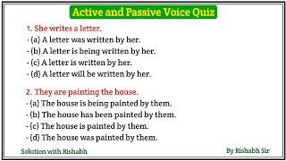 Active and Passive voice quiz | Active and Passive voice in english | Active voice and Passive voice