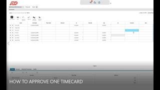 ADP: How To Approve One Timecard