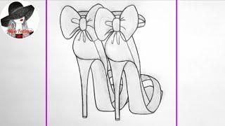 How To Draw HIGH HEELS || Pencil Sketch drawing || Как Нарисовать Туфли На Каблуках