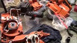 Inside a Husqvarna 395 XP - Tear down to cases and reassemble "Overview".