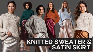 Knitted Sweater and Satin Skirt – The Ultimate Romantic Winter Outfit | Winter Fashion Trends