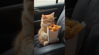 Cat Clings To His Food!