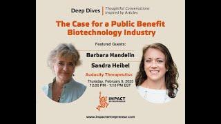 Barbara Handelin and Sandra Heibel Make the Case for a Public Benefit Biotechnology Industry