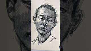 20min brush pen portrait sketch | daily drawing routine #dailyart #sketch #brushpen #sketchbook #art