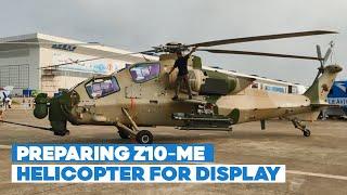 Preparing Z-10ME Helicopter for Display