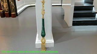 TLK-20-B013C supper luxury brass and real malachite stone stair balusters