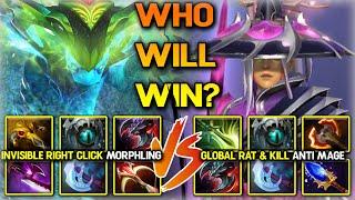 WHO WILL WIN? Between invisible Right Click Boss Morphling Vs. Global Rat & Kill Anti Mage | DotA 2