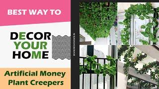 Artificial Money Plant Creepers with Green Leaves for Balcony, Home Decoration