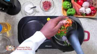 Ghanaian style Brown fried rice recipe by Aunt Bina's Kitchen