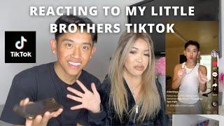 REACTING TO MY LITTLE BROTHERS TIKTOK (CRINGE)