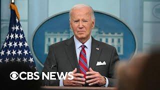 Biden makes rare White House briefing appearance