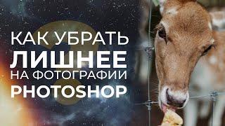 Как убрать сложные объекты с фотографии в photoshop?