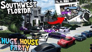 (GONE WRONG) HUGE BEACH HOUSE PARTY!! || ROBLOX - Southwest Florida Roleplay