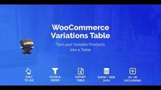 WooCommerce Variations Table